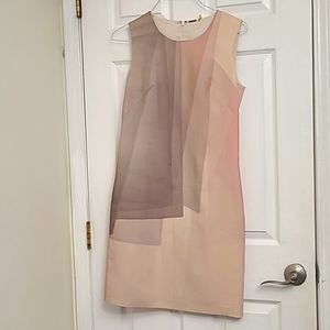 Elie Tahari Career Dress in Pink, Blush, and Grey